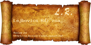 Lejbovics Rózsa névjegykártya